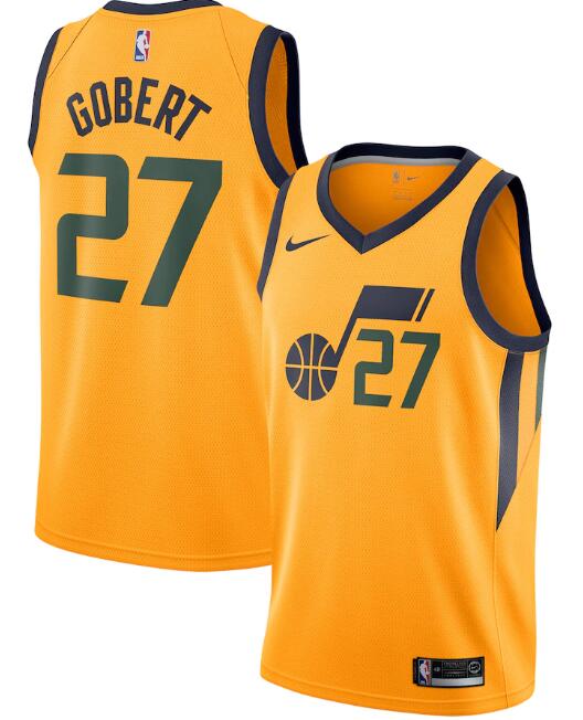 Men's Utah Jazz Yellow #27 Rudy Gobert Statement Edition Swingman Stitched NBA Jersey
