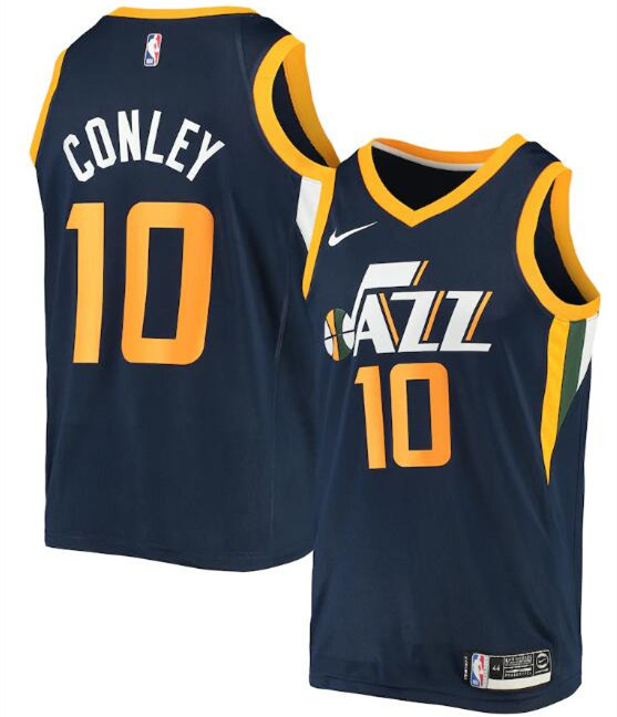 Men's Utah Jazz Navy #10 Mike Conley Icon Edition Swingman Stitched NBA Jersey