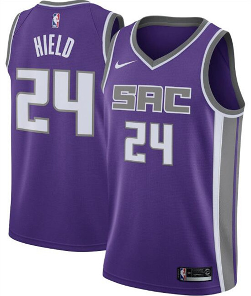 Men's Sacramento Kings Purple #24 Buddy Hield Icon Editon Stitched NBA Jersey