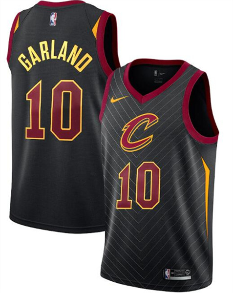 Men's Cleveland Cavaliers Black #10 Darius Garland Statement Edition Swingman Stitched NBA Jersey