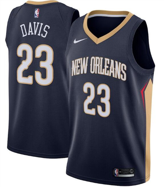 Men's New Orleans Pelicans Navy #23 Anthony Davis Icon Edition Stitched NBA Jersey