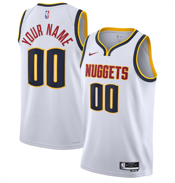Youth Denver Nuggets Active Player Custom White Stitched Basketball Jersey