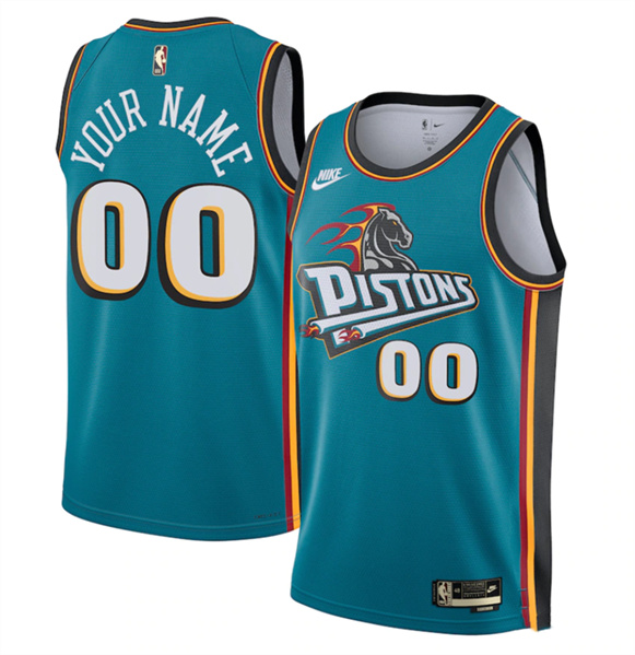 Youth Detroit Pistons Active Player Custom Teal Stitched Basketball Jersey