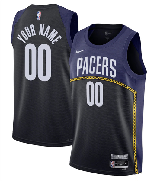 Men's Indiana Pacers Active Player Custom Navy/Black 2022/23 City Edition Stitched Basketball Jersey