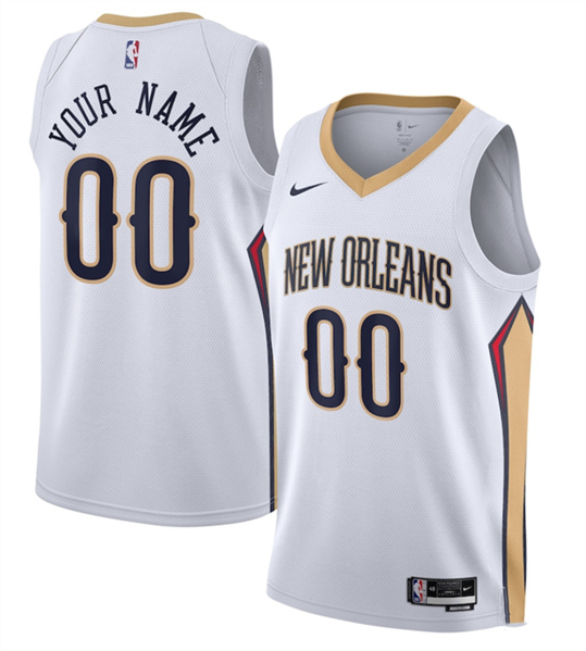 Youth New Orleans Pelicans Active Player Custom White Association Edition Stitched Jersey