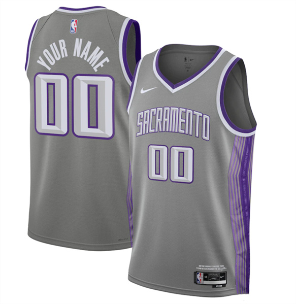 Youth Sacramento Kings Active Player Custom Gray Stitched Jersey
