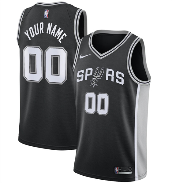 Youth San Antonio Spurs Active Player Custom Black Icon Edition Stitched Basketball Jersey