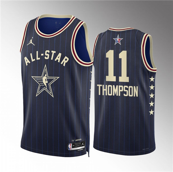 Men's 2024 All-Star #11 Klay Thompson Navy Stitched Basketball Jersey
