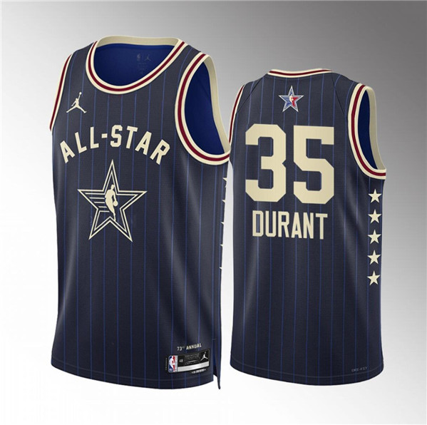 Men's 2024 All-Star #35 Kevin Durant Navy Stitched Basketball Jersey