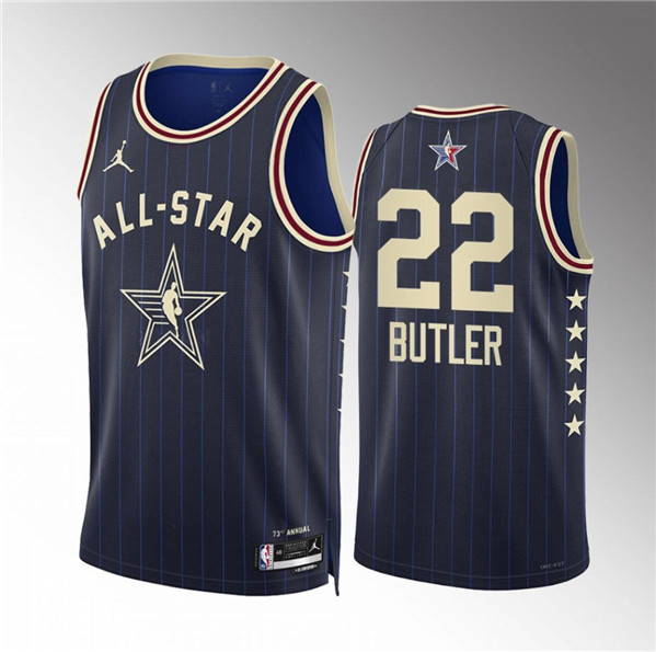 Men's 2024 All-Star #22 Jimmy Butler Navy Stitched Basketball Jersey