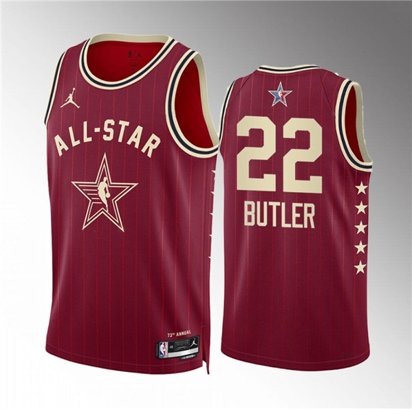 Men's 2024 All-Star #22 Jimmy Butler Crimson Stitched Basketball Jersey