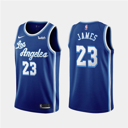 Men's Los Angeles Lakers #23 LeBron James Blue Stitched NBA Jersey