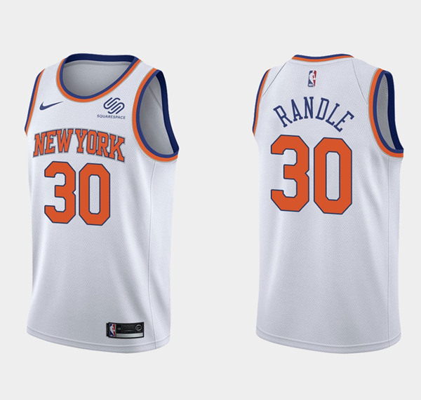 Men's New York Knicks #30 Julius Randle White Stitched NBA Jersey