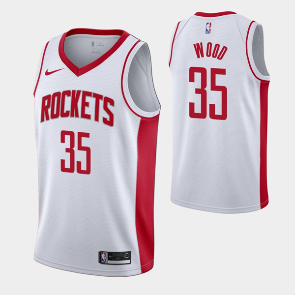 Men's Houston Rockets #35 Christian Wood White Stitched NBA Jersey