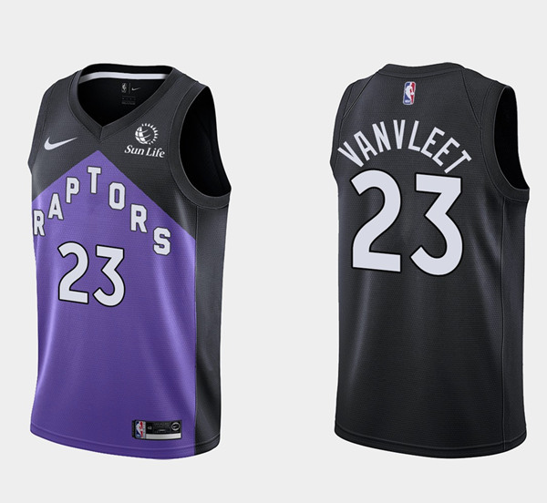 Men's Toronto Raptors #23 Fred Vanvleet Purple And Black Stitched NBA Jersey