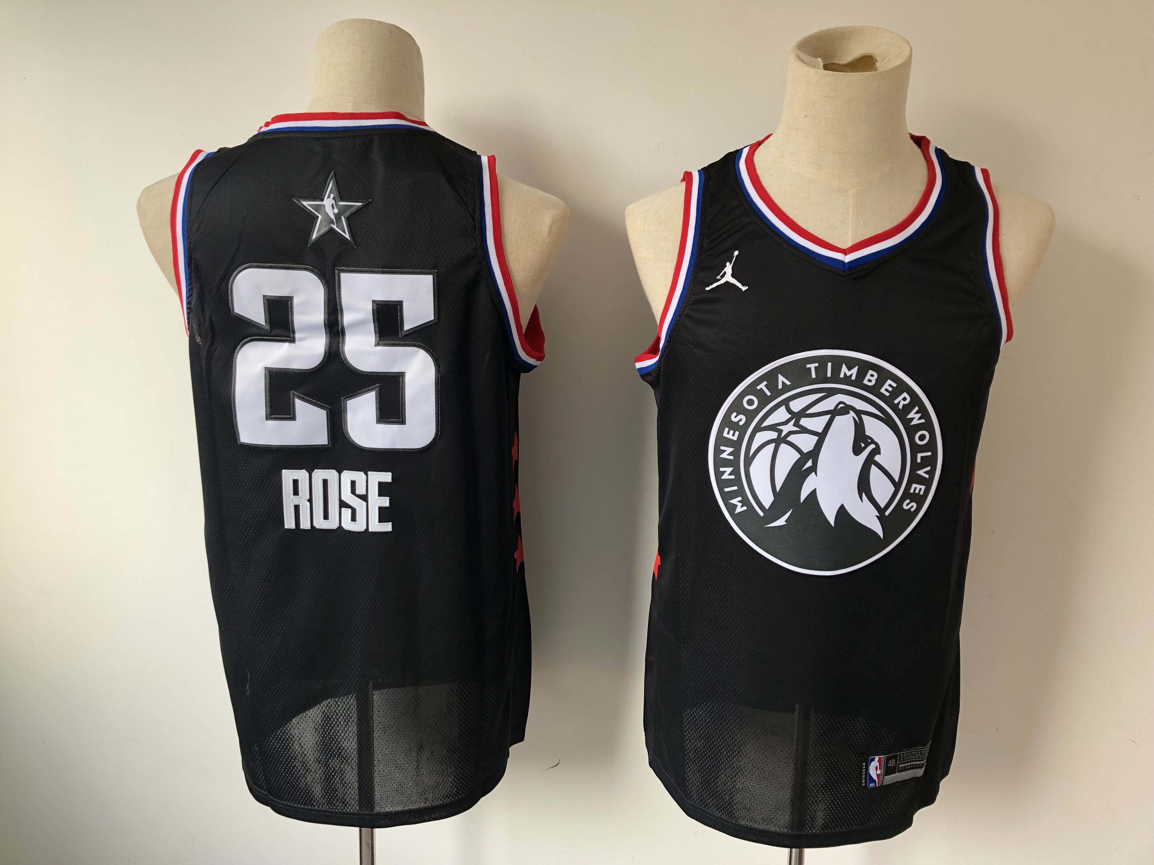 Men's Minnesota Timberwolves #25 Derrick Rose Black 2019 All Star Stitched NBA Jersey