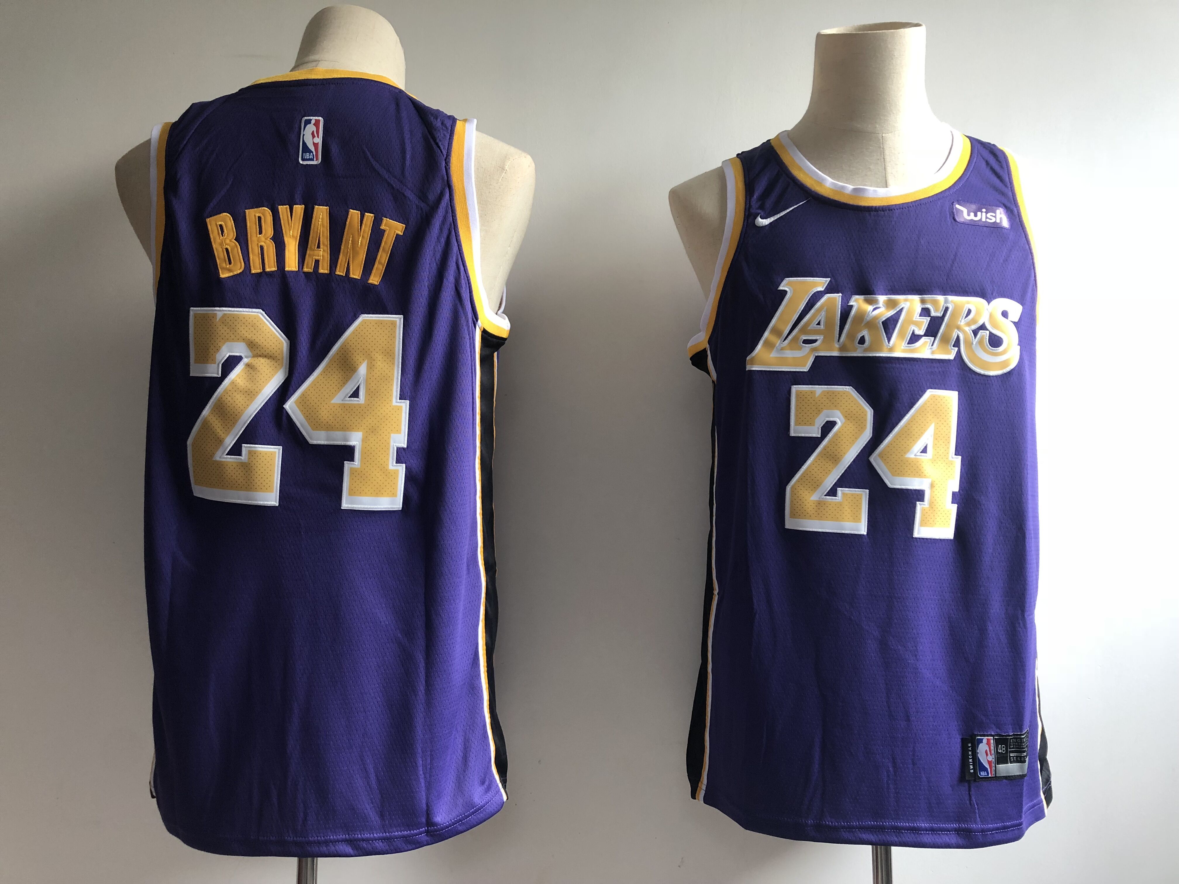Men's Los Angeles Lakers #24 Kobe Bryant Purple 2018/19 Statement Edition Swingman Stitched NBA Jersey