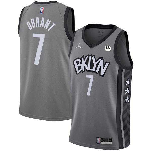 Men's Brooklyn Nets #7 Kevin Durant Grey 2020/21 Stitched NBA Jersey