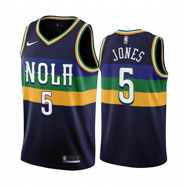 Men's New Orleans Pelicans #5 Herbert Jones 2022/23 Black City Edition Stitched Basketball Jersey