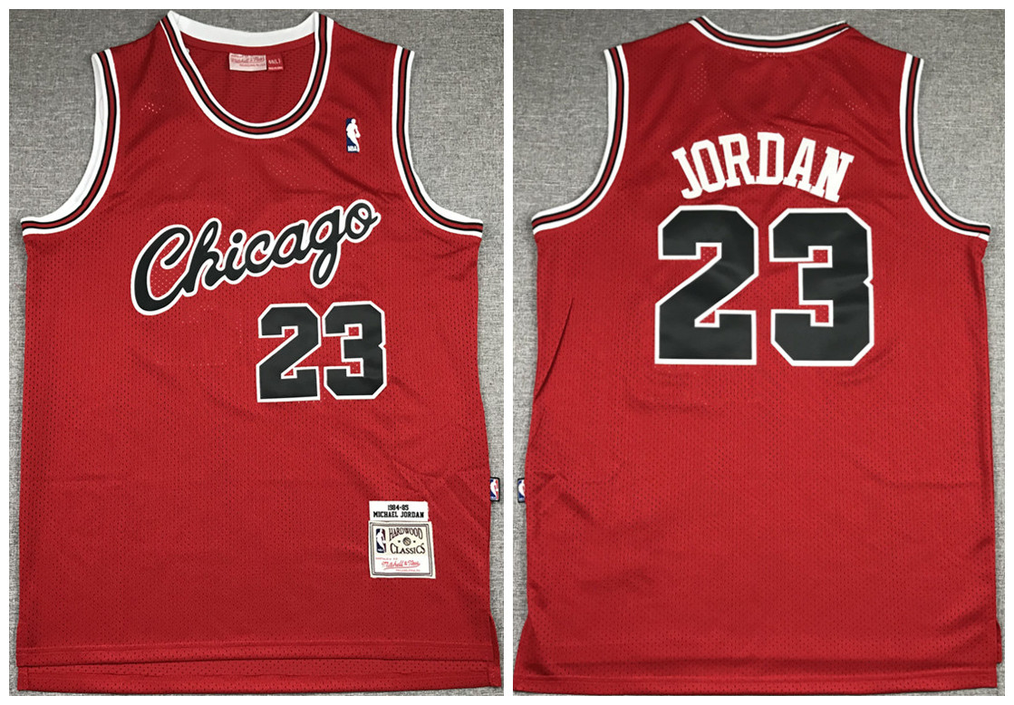 Men's Chicago Bulls Red #23 Michael Jordan 1984-85 Throwback Stitched NBA Jersey