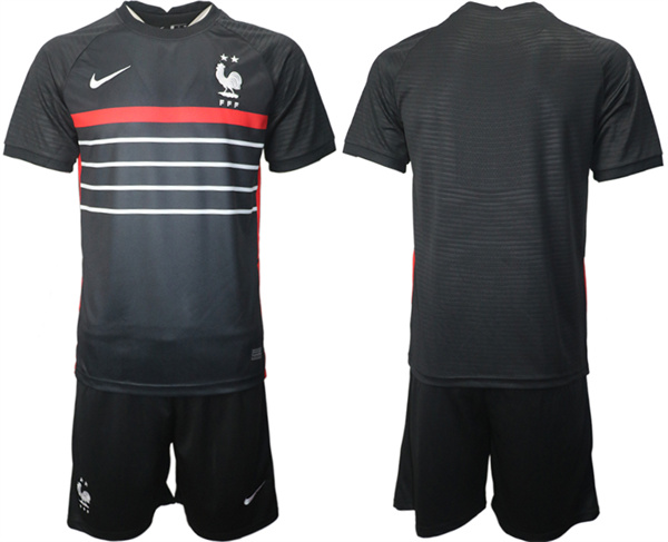 Men's France Blank Black 2022 FIFA World Cup Home Soccer Jersey Suit