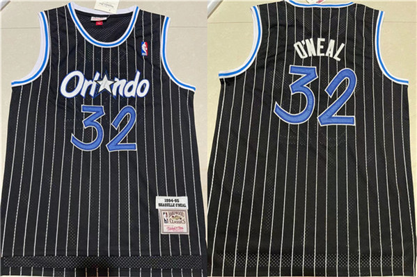 Men's Orlando Magic #32 Shaquille O'Neal Black Stitched Jersey