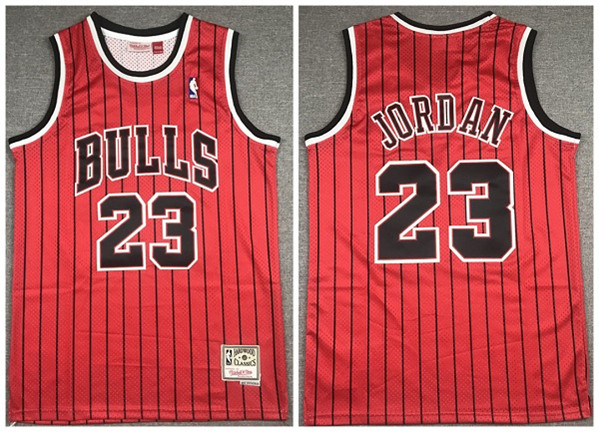 Men's Chicago Bulls #23 Michael Jordan Red Throwback Stitched NBA Jersey