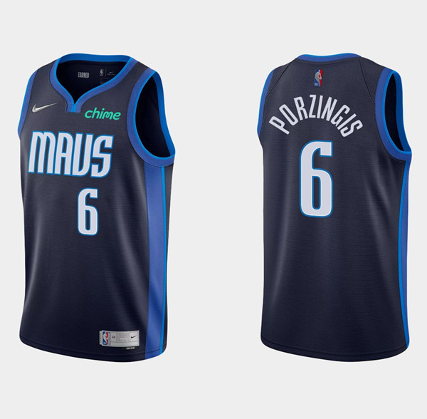 Men's Dallas Mavericks #6 Kristaps Porzingis Stitched NBA Jersey