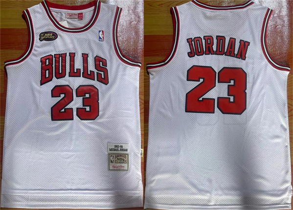 Men's Chicago Bulls #23 Michael Jordan White 1997-98 Finals Stitched Jersey