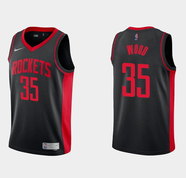 Men's Houston Rockets #35 Christian Wood Black Stitched NBA Jersey