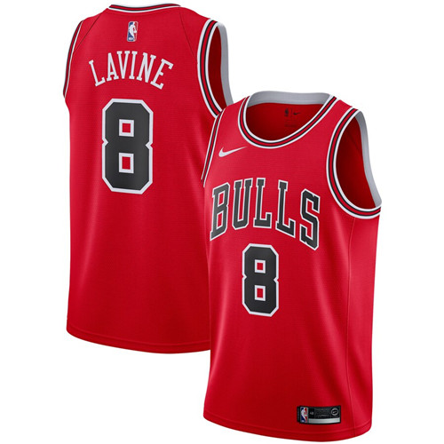 Men's Chicago Bulls #8 Zach LaVine Red Stitched NBA Jersey