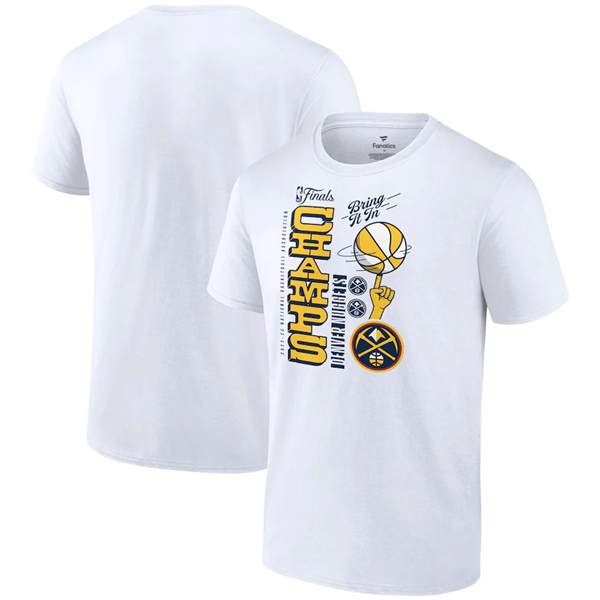 Men's Denver Nuggets White 2023 Finals Champions T-Shirt [NBA_Nuggets ...