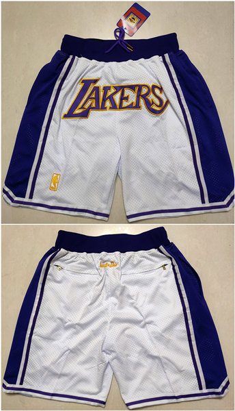 Men's Los Angeles Lakers White Shorts (Run Small)