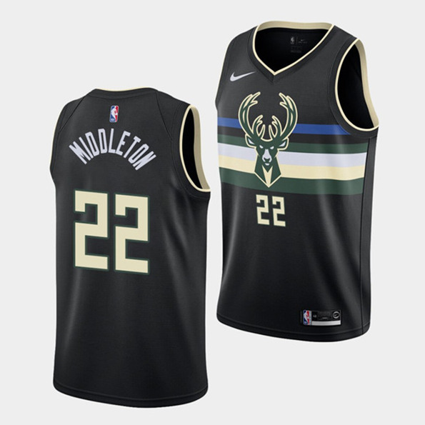 Men's Milwaukee Bucks #22 Khris Middleton Green Stitched NBA Jersey
