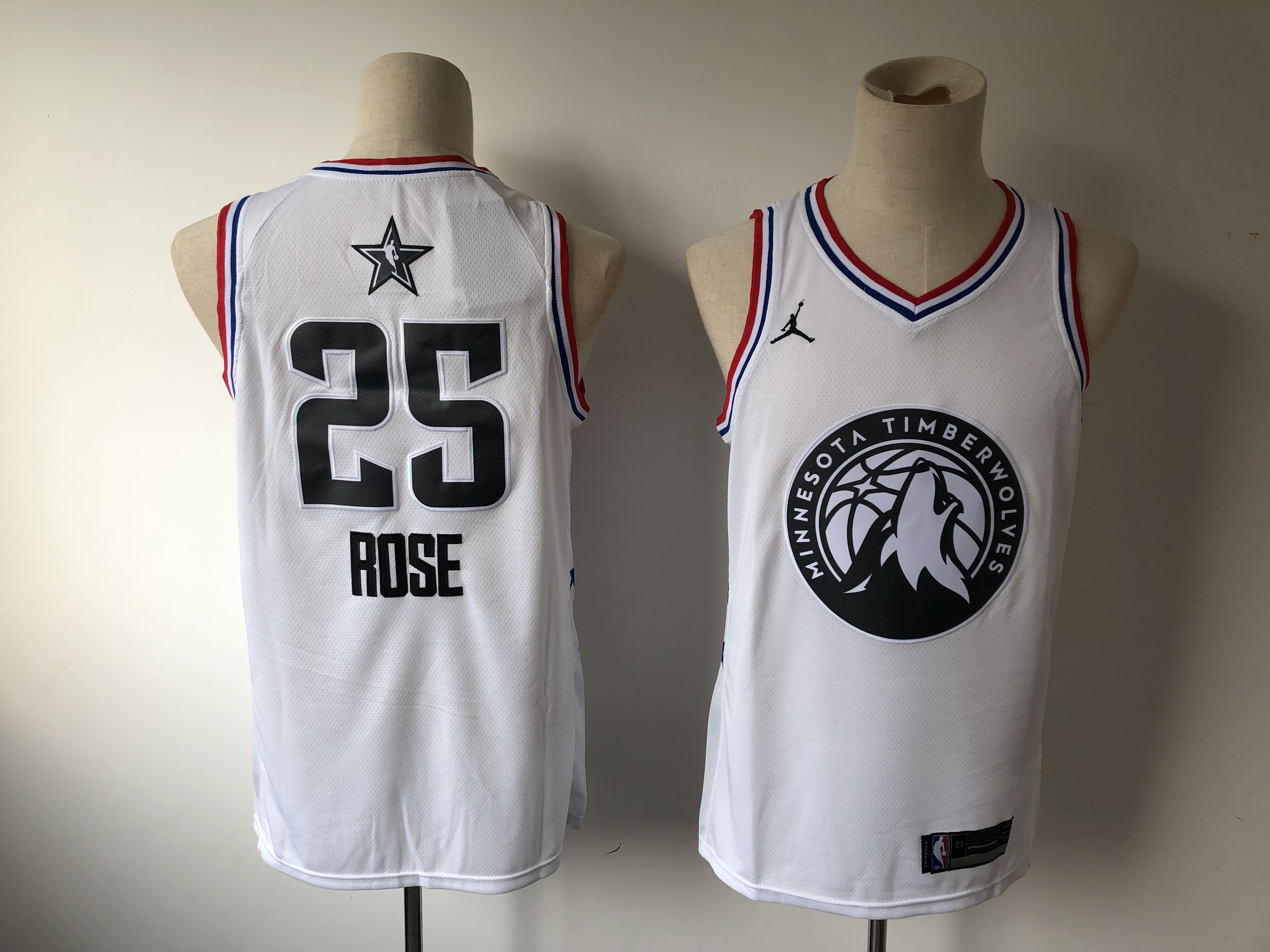 Men's Minnesota Timberwolves #25 Derrick Rose White 2019 All Star Stitched NBA Jersey