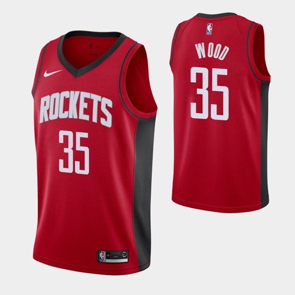 Men's Houston Rockets #35 Christian Wood Red Stitched NBA Jersey
