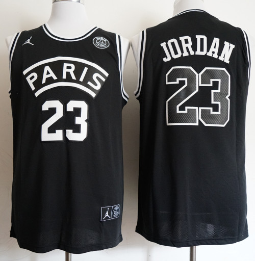 Men's Paris Saint Germain Black #23 Michael Jordan Stitched NBAJersey