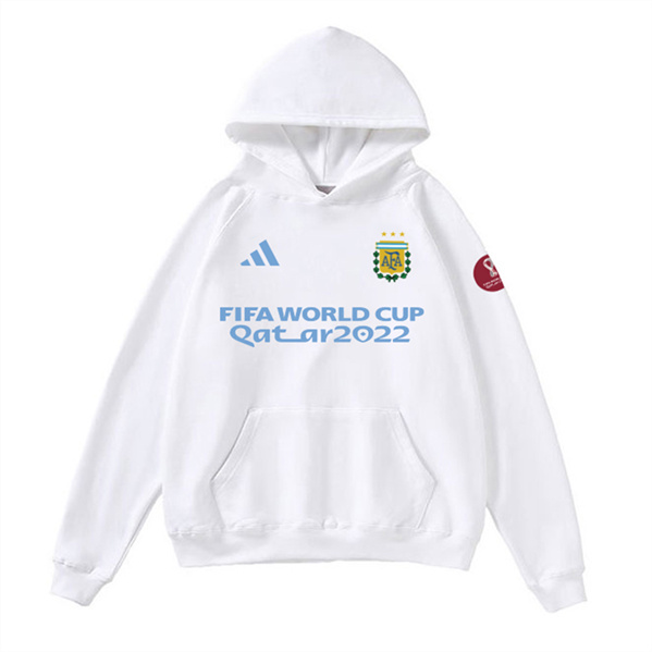 Men's Argentina White 2022 FIFA World Cup Soccer Hoodie