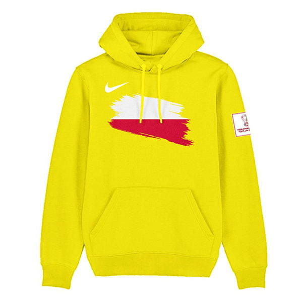 Men's Poland FIFA World Cup Soccer Yellow Hoodie