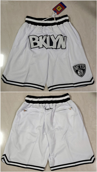 Men's Brooklyn Nets White Shorts (Run Small)