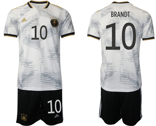 Men's Germany #10 Brandt White 2022 FIFA World Cup Home Soccer Jersey Suit