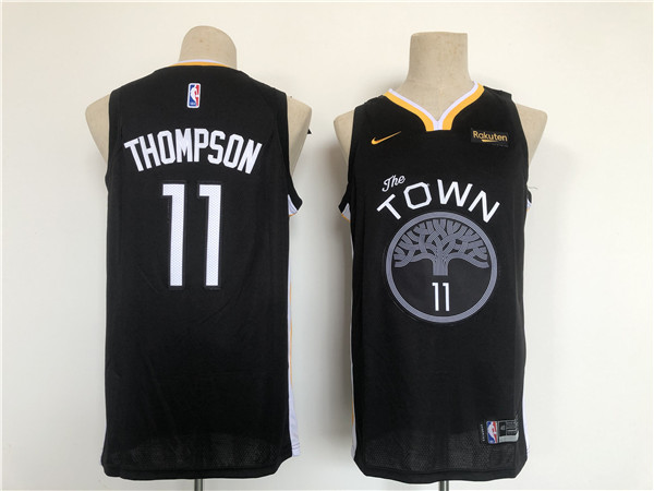 Men's Golden State Warriors #11 Klay Thompson Black Stitched Basletball Jersey