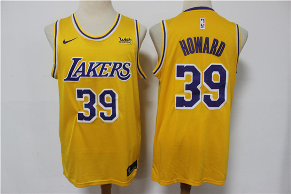 Men's Los Angeles Lakers #39 Dwight Howard Yellow Stitched ...