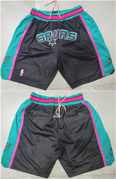 Men' San Antonio Spurs Black/Teal Shorts (Run Small)