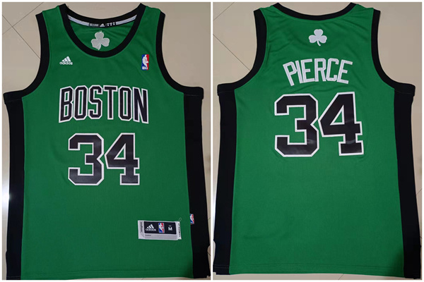 Men's Boston Celtics #34 Paul Pierce Green Stitched Jersey