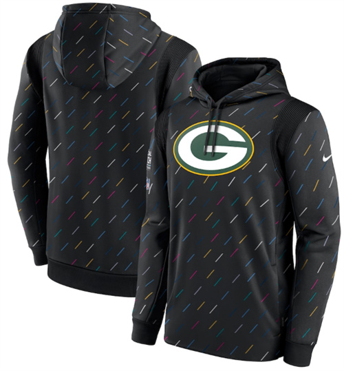 Men's Green Bay Packers 2021 Charcoal Crucial Catch Therma Pullover Hoodie