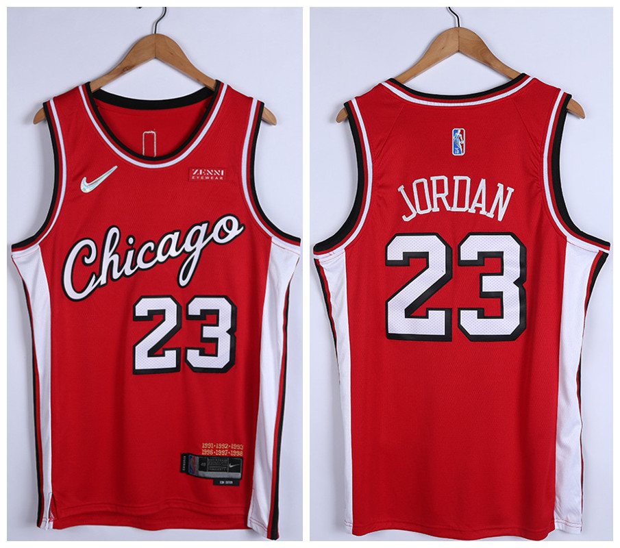 Men's Chicago Bulls #23 Michael Jordan 75th Anniversary Red Edition Swingman Stitched Basketball Jersey