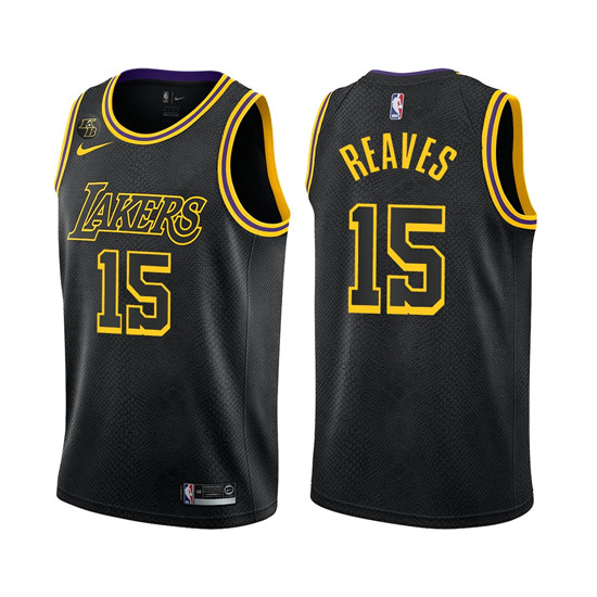 Men's Los Angeles Lakers #15 Austin Reaves Black Stitched Jersey
