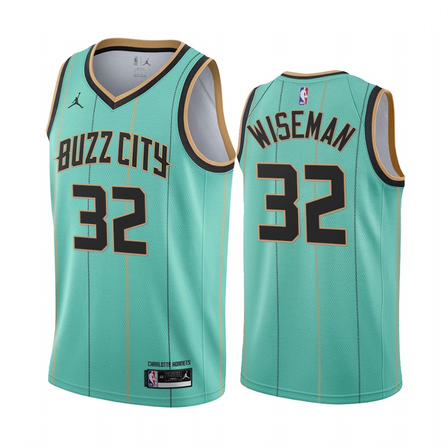 Men's Charlotte Hornets #32 James WisemanTeal Icon Edition Swingman Stitched NBA Jersey