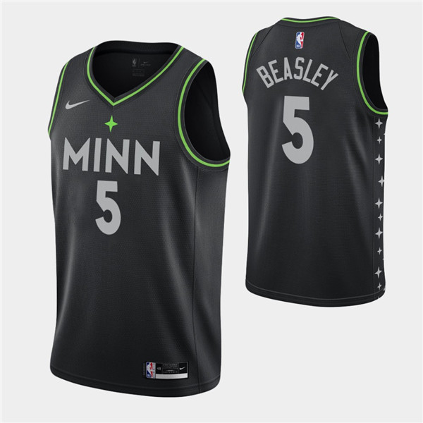 Men's Minnesota Timberwolves #5 Malik Beasley Black City Swingman 2020-21 Stitched NBA Jersey